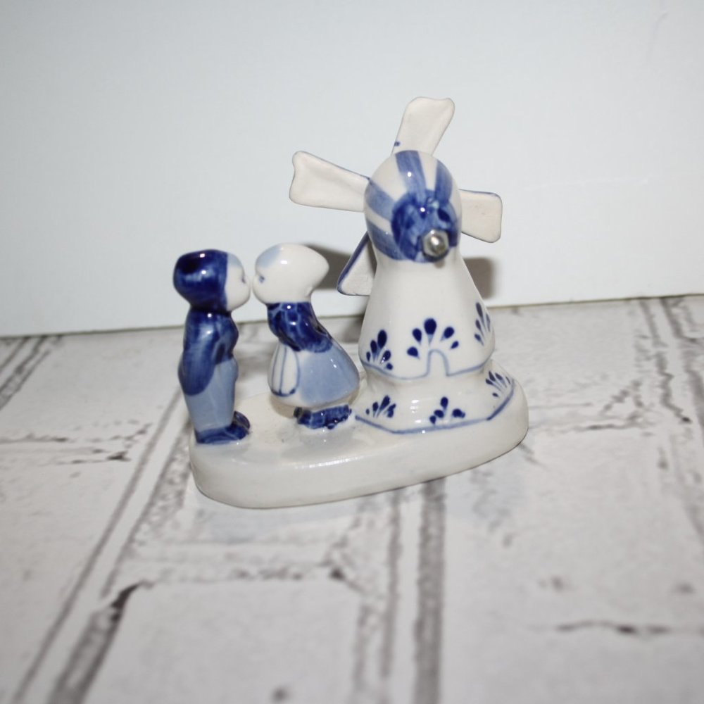 🌬️ Vintage Blue Windmill Figurine · Holland · 3" Wide - Picture 3 of 5